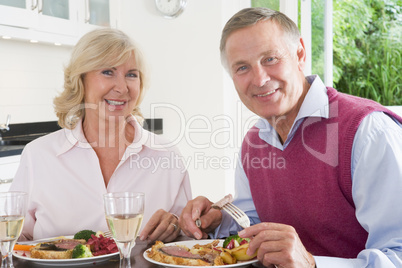 Elderly Couple Enjoying meal,mealtime Together