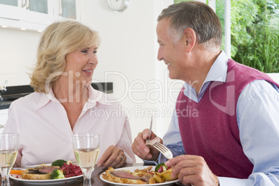 Elderly Couple Enjoying meal,mealtime Together