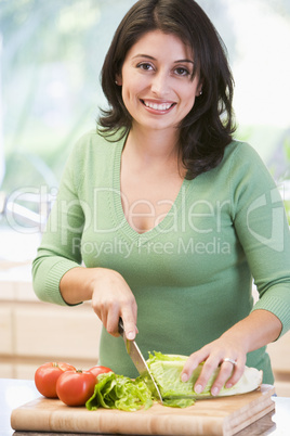 Woman Chopping Vegetables