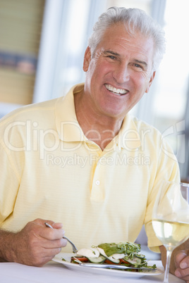 Man Enjoying Salad