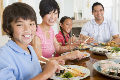 Family Eating A meal,mealtime Together