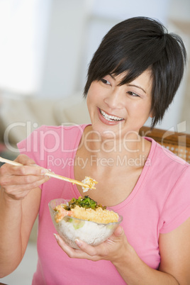 Women Eating meal,mealtime With Chopsticks