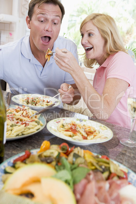 Couple Enjoying meal,mealtime Together