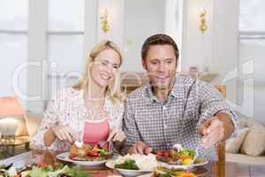 Couple Eating meal,mealtime Together