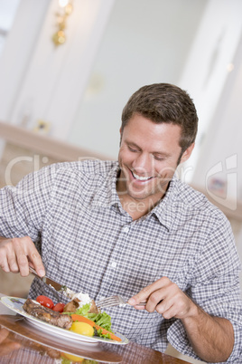 Man Eating Healthy meal,mealtime Together