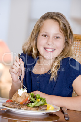 Young Girl Eating meal,mealtime Young Girl Eating meal,mealtime