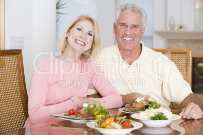 Elderly Couple Enjoying Healthy meal,mealtime Together