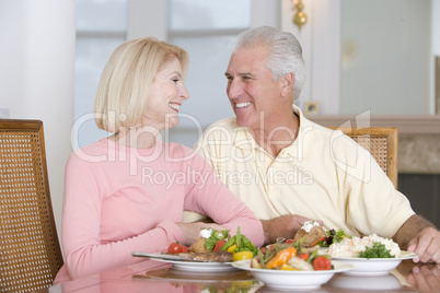 Elderly Couple Enjoying Healthy meal,mealtime Together