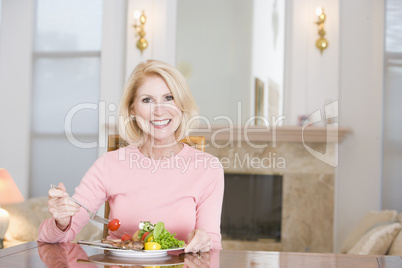 Woman Enjoying Healthy meal,mealtime