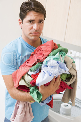 Man Upset Doing Laundry
