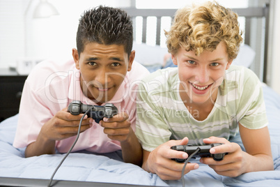 Teenage Boys Playing Video Games