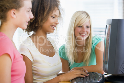 Teenage Girls Using Desktop Computer