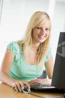 Teenage Girl Using Desktop Computer