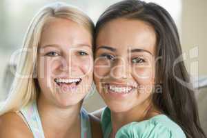 Two Teenage Girls Smiling