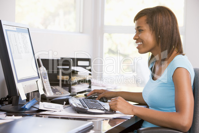 Teenage Girl Using Desktop Computer