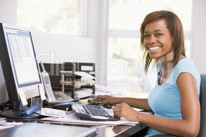 Teenage Girl Using Desktop Computer