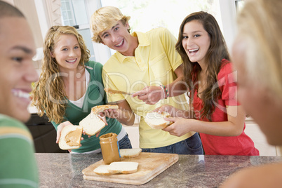 Teenagers Making Sandwiches