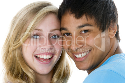 Close-Up Portrait Of Teenage Couple,