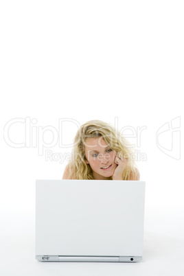 Portrait Of Teenage Girl On Her Laptop Portrait Of Teenage Girl On Her Laptop