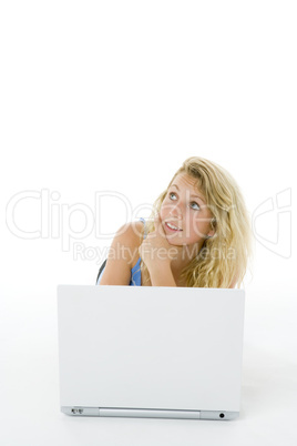 Portrait Of Teenage Girl On Her Laptop