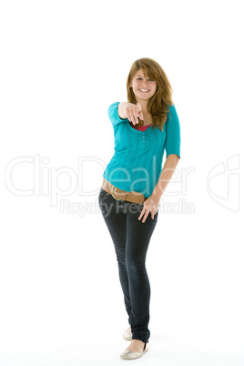 Full Length Portrait Of Teenage Girl