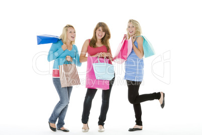 Teenage Girls With Shopping Bags