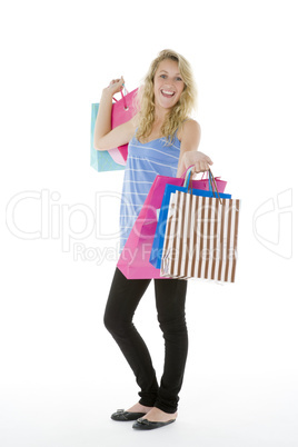 Teenage Girl Showing Off Her Shopping
