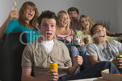 Teenagers Enjoying Drinks Together