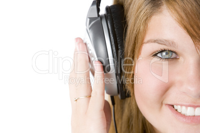 Teenage Girl Listening To Music