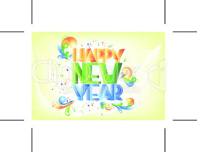 colorful new year text