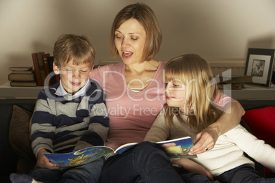 Mother And Children Reading