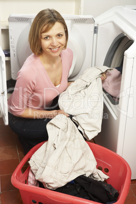 Woman Doing Laundry