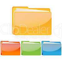 set of colorful folder icon