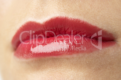 Rote Lippen seitlich