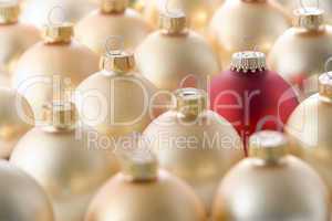 Selection of red and gold christmas decorations