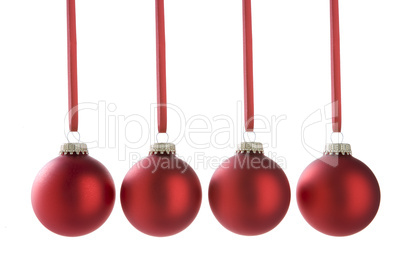 Line Of Red Christmas Baubles