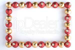 Border Made From Red And Gold Baubles