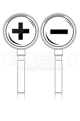 increase-decrease magnifiers icons