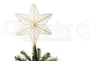 Star on top of christmas tree