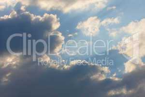 Background of sky with thunderclouds.