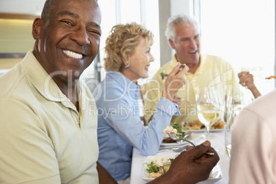 Friends Having Lunch Together At A Restaurant