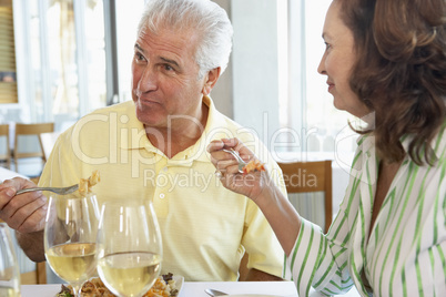 Friends Having Lunch Together At A Restaurant