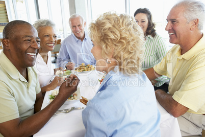 Friends Having Lunch Together At A Restaurant