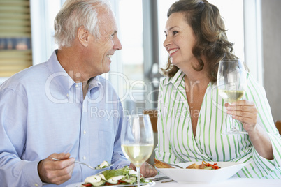 Senior Couple Having Lunch Together At A Restaurant