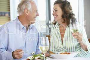 Senior Couple Having Lunch Together At A Restaurant
