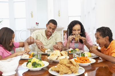 Family Having A Meal Together At Home