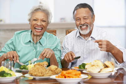 Couple Having Lunch Together At Home