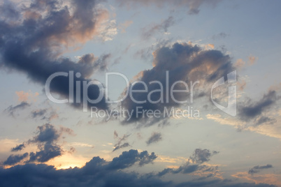 Background of sky with thunderclouds.