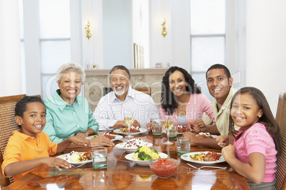 Family Having A Meal Together At Home