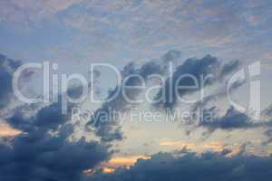 Background of sky with thunderclouds.